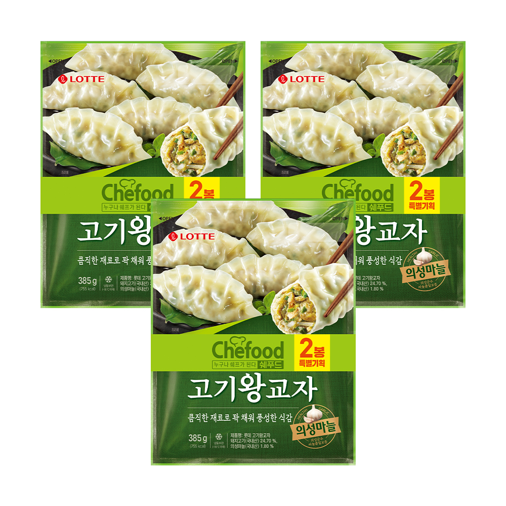 [본사직영] Chefood 고기왕교자 385g, 6개 : 롯데웰푸드