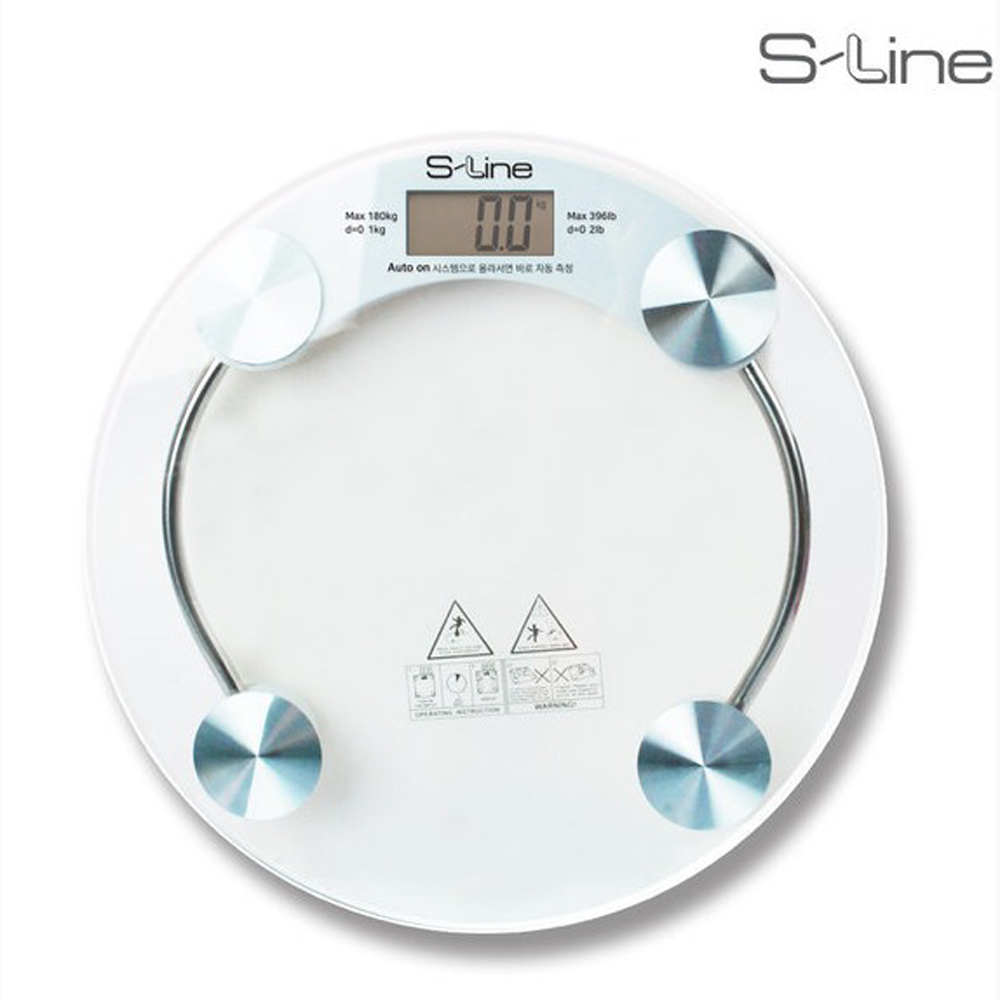 다와 디지털 체중계 SL-220R 원형 강화유리다이어트 누드체중계 : 루카스스토어