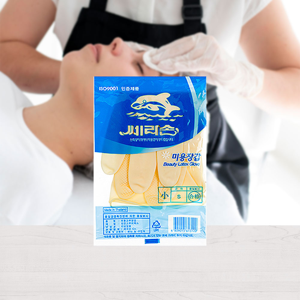 오런 쎄라손 미용 고무 장갑 소 작업 염색 애견 다용 : 샵에스지