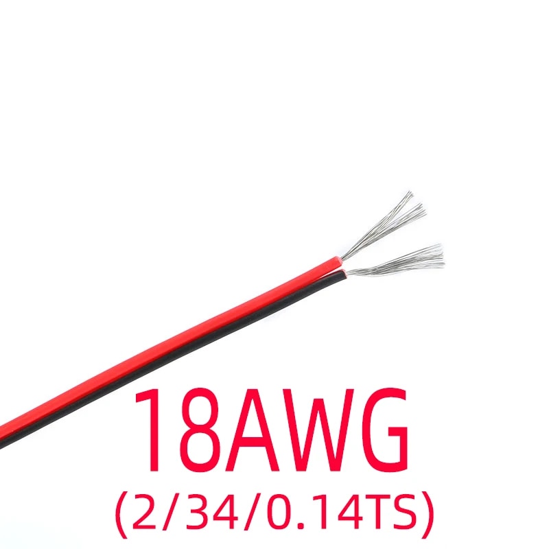 주석 도금 구리 전선 절연 PVC 연장 LED 스트립 케이블 레드 블랙 와이어 2 핀 AWG 18 20 22 2426 105 미터 : 지소다라이프