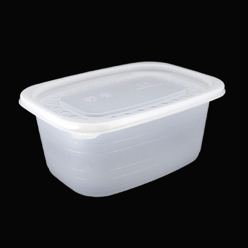 뚜껑포함 TY다용도 사각밀폐죽용기 특대 반투명 500세트 1050ml : 공사공삼