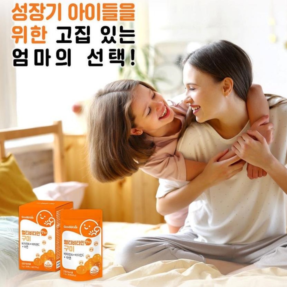내츄럴플러스 굿앤키즈 멀티비타민 구미 3g x 30개 x 3포 : 크나샵
