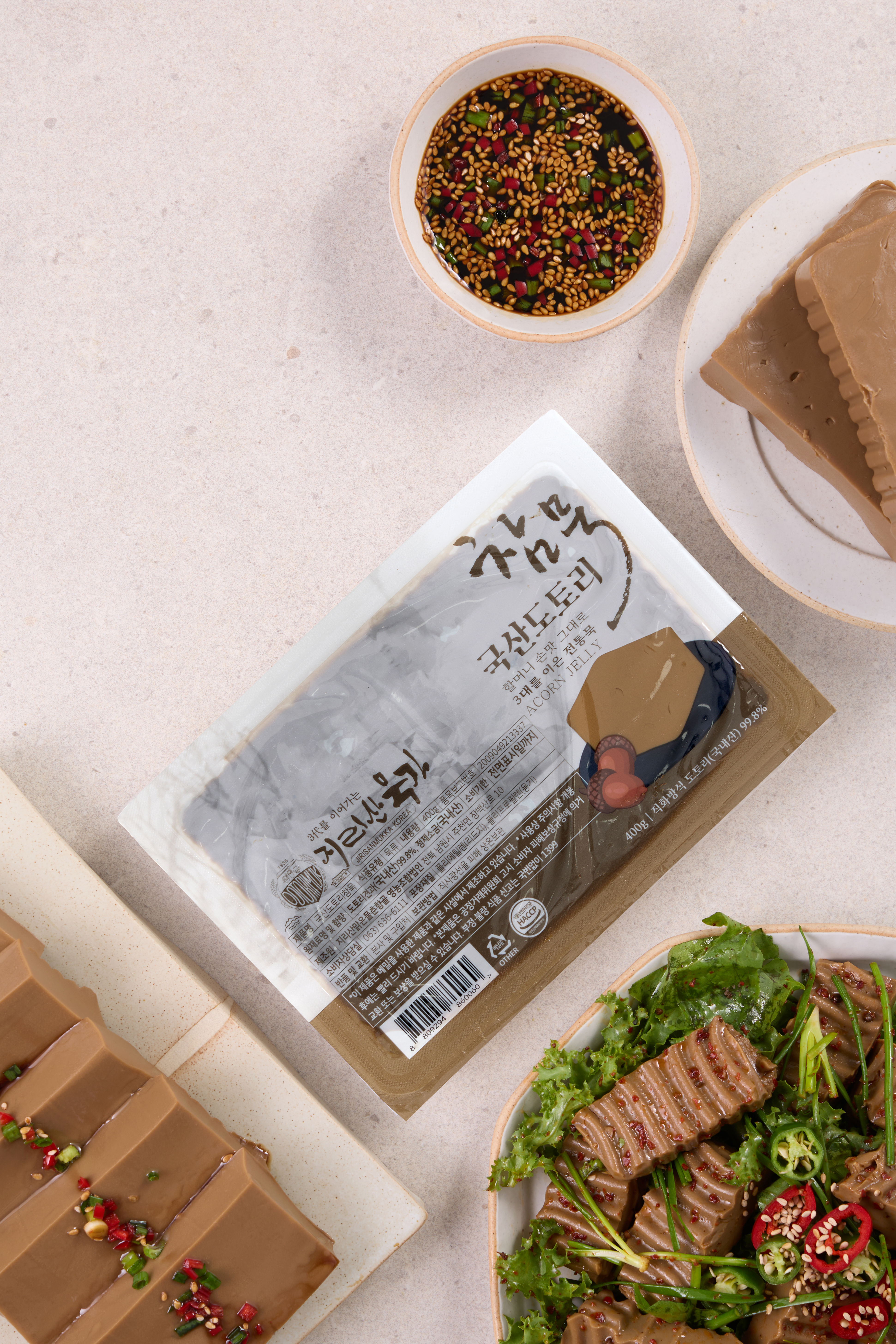 [지리산맑은물춘향골] 국내산 도토리로 만든 참도토리묵 400g 도토리묵무침 묵사발 : 전북6차마켓