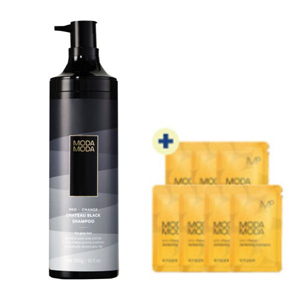 모다모다 프로체인지 블랙 샴푸 새치 염색 커버 약 산성 탈모방지 300g+휴대용 7gX7 : 베리베리샵A