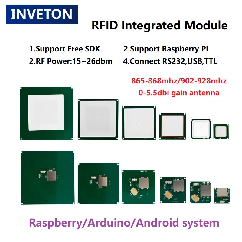 UHF RFID 리더 모듈 TTL 155dbi 안테나 액세스 제어 통합 모듈 RFID 카드 리더 라이터 : 제이에스디글로벌