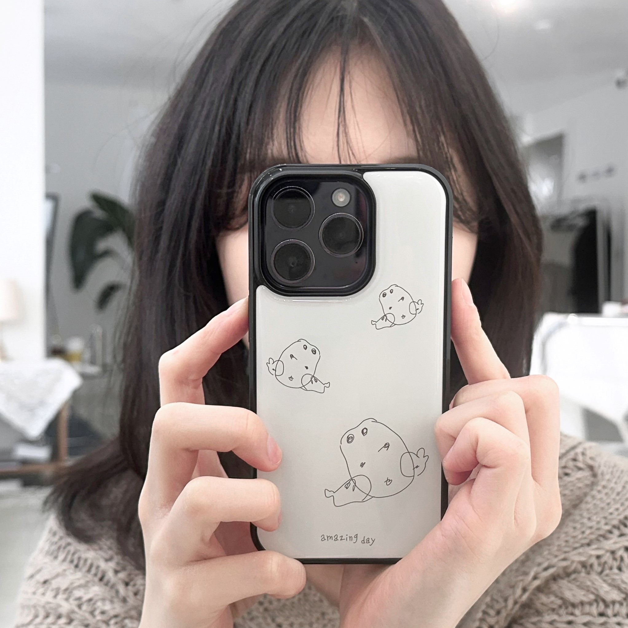 개굴 개구리 범퍼 케이스 아이폰 14 PRO (type 에폭시, 맥세이프 글라스) : 어메이징 데이