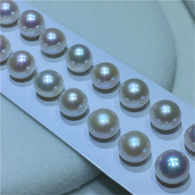 목걸이만들기 반 드릴 구멍 또는 없음 3A 원형 천연 담수 진주 3mm 7mm 10mm 흰색 목걸이 제작 : 오름상상회