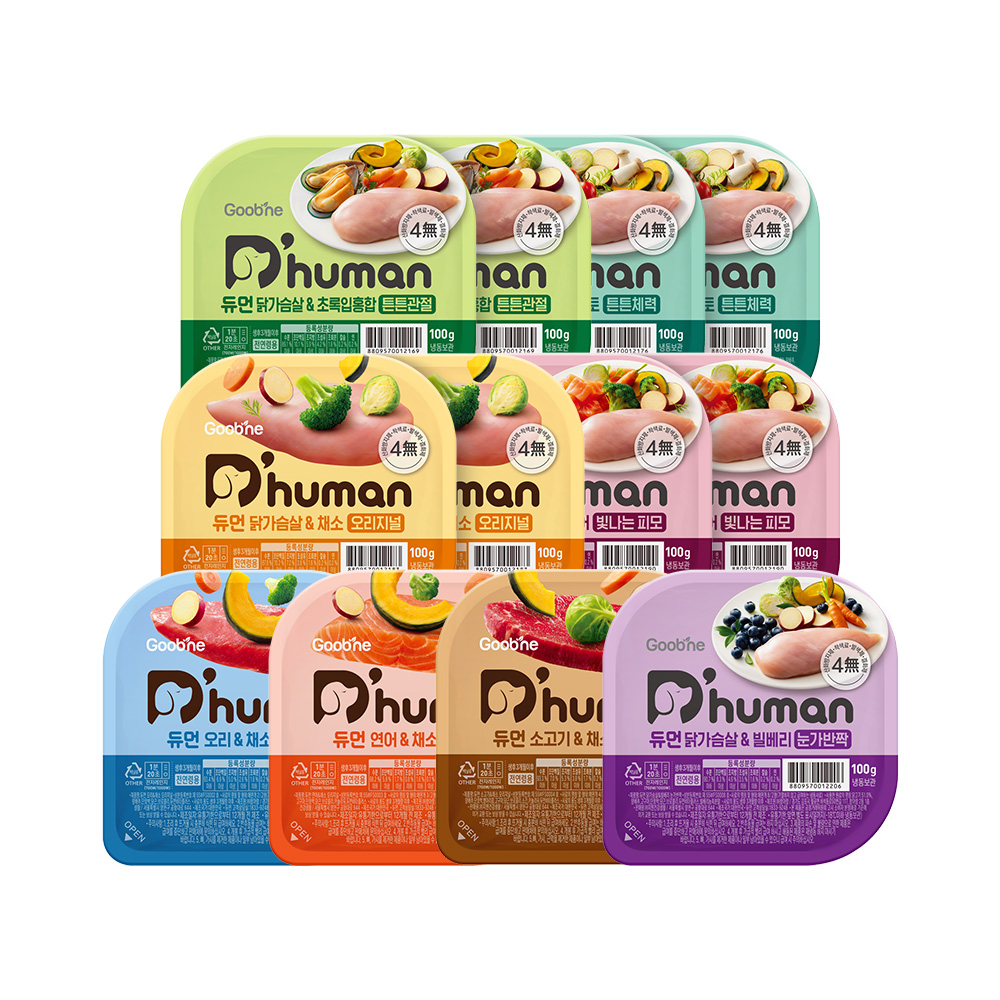 듀먼 강아지 버라이어티 화식 용기형 100g x 12p 세트 (냉동) : 듀먼