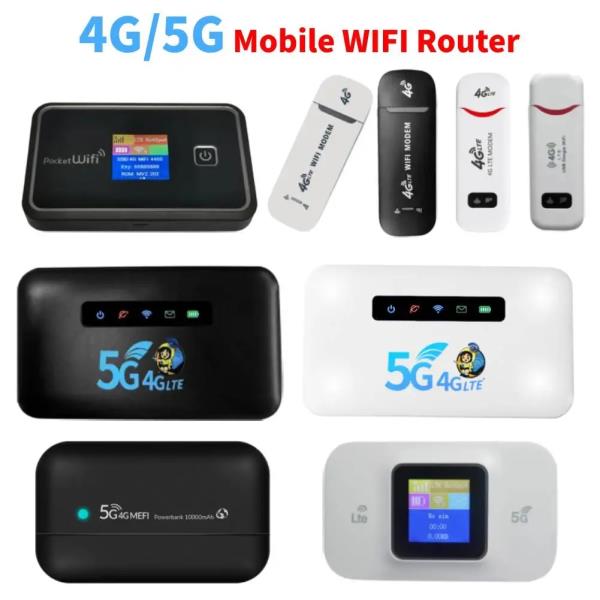 DiEU 4G 5G 모바일 와이파이 라우터, 150Mbps 4G LTE 무선 와이파이 휴대용 모뎀, 야외 핫스팟 포켓 무선 라우터, SIM 카드 슬롯 포함... 