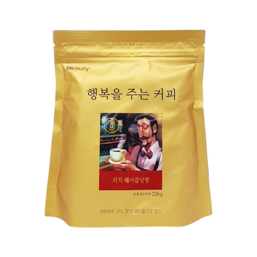 맥널티 행복을 주는 커피 리치 헤이즐넛향 분쇄원두커피 226g : 홈웰365