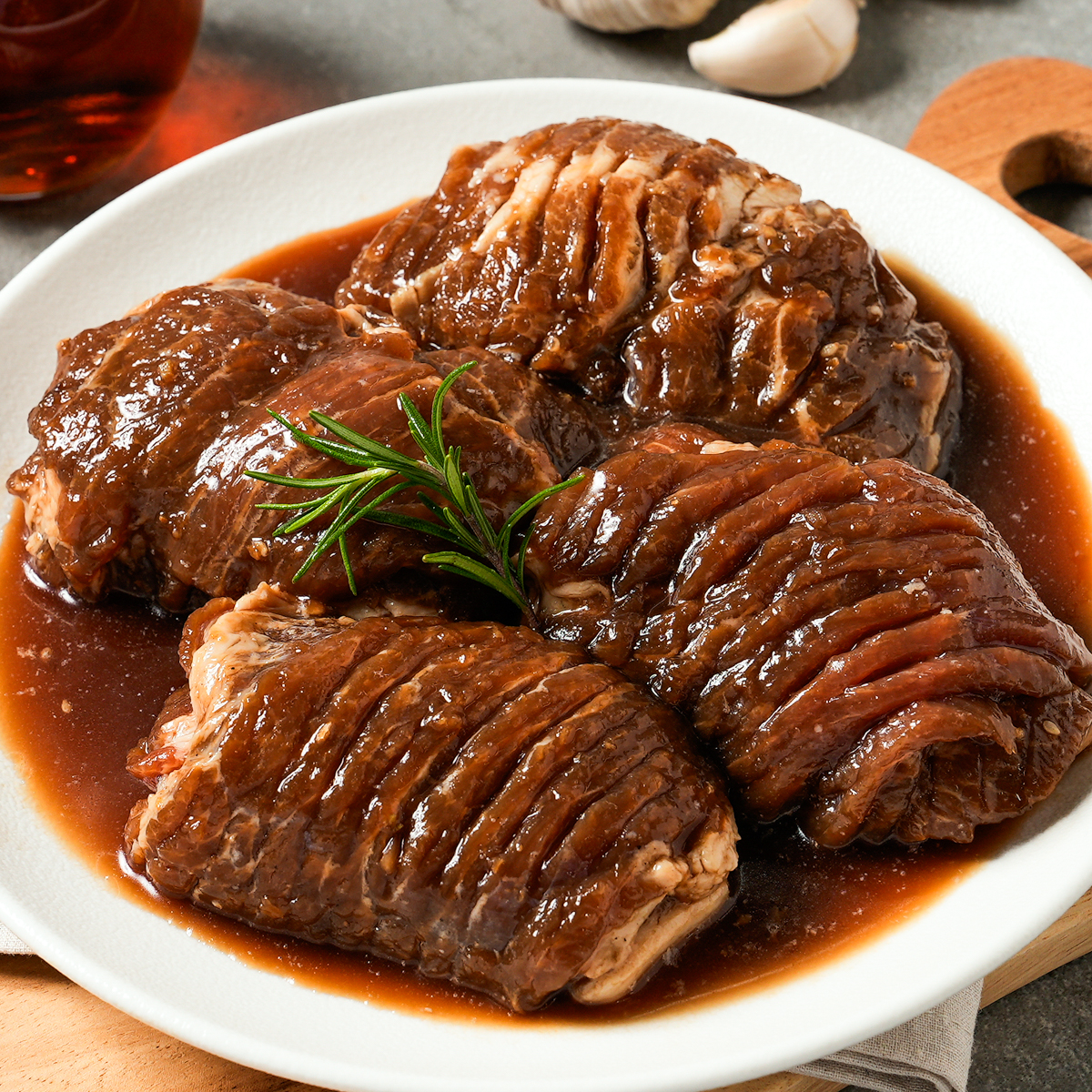 수제 돼지 양념 구이 돼지갈비 맛 목살 목전지 : 땡큐파머스