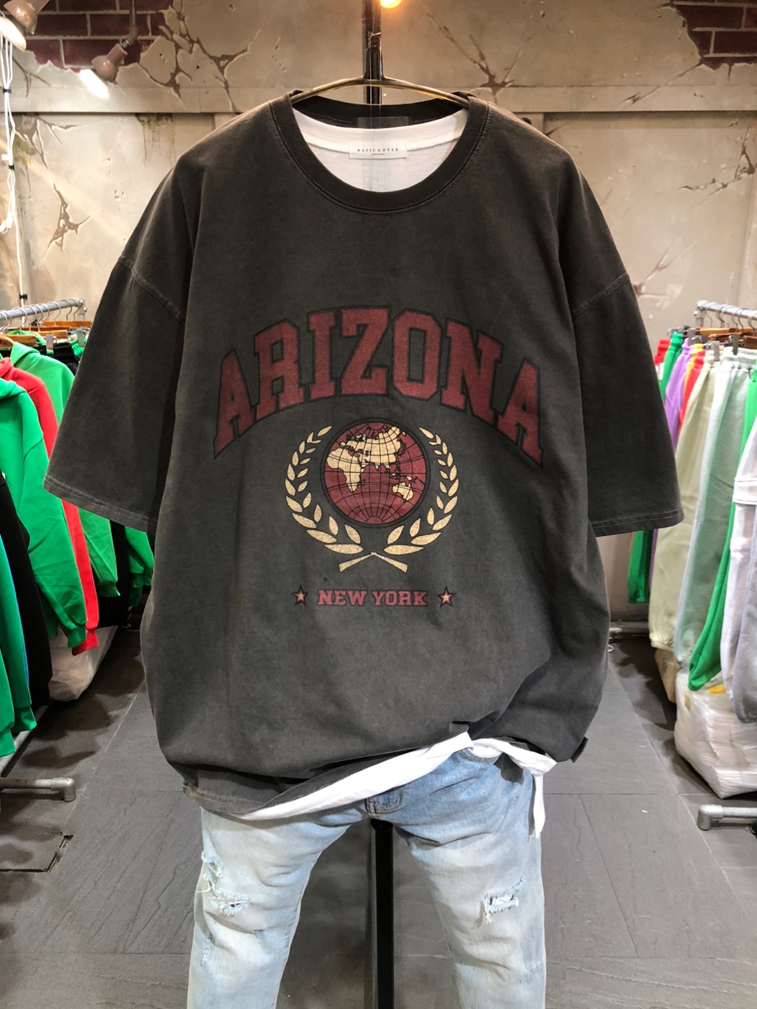 [superior cotton] 탄탄한 16수 피그먼트 아리조나 빅사이즈 반팔티 L,XL : 고노미맨즈