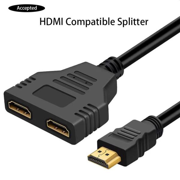 HDMI 호환 분배기, 1 입력-2 출력 어댑터 케이블, 멀티미디어 장치용 버전 2.0 : 한강무역상사9