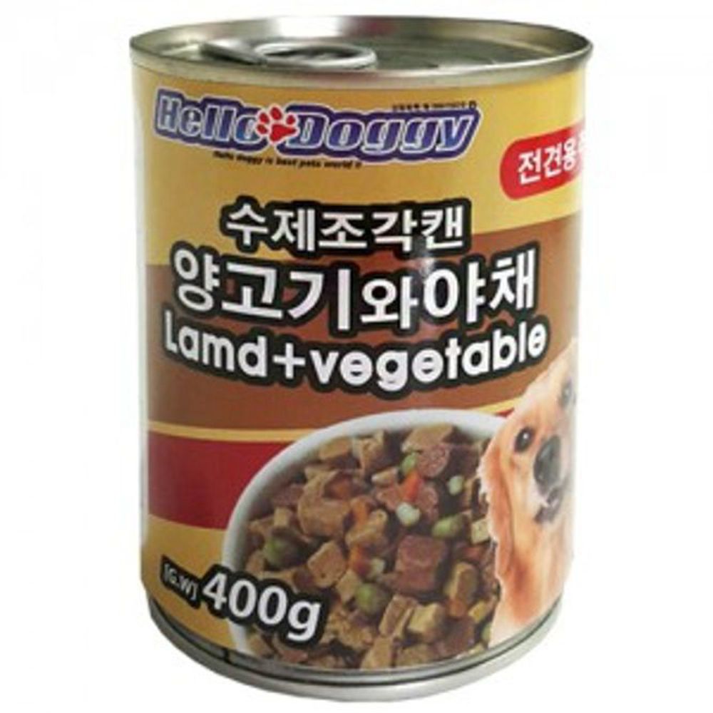 헬로도기 강아지 사료 캔 애견 간식 양고기야채 400g : 샵폴렙드