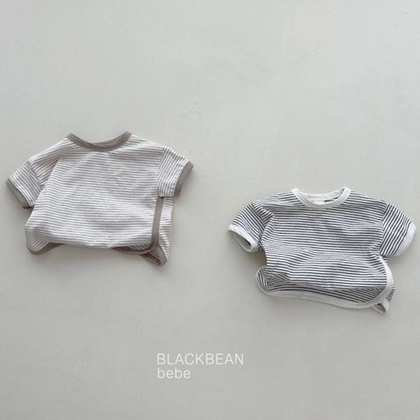 블랙빈 유아동 키즈 줄무늬 반팔 티셔츠 슈슈베베단가라 : 프롬비오비