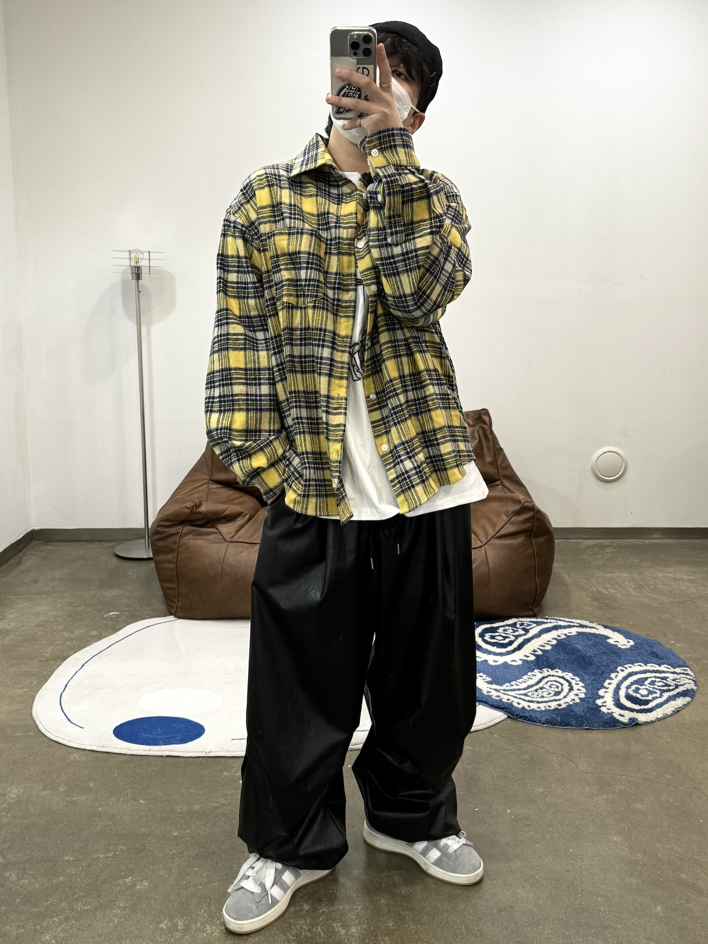 (3COLOR) 플로우 오버핏 체크셔츠 (체크남방) : 클로원CLOWON