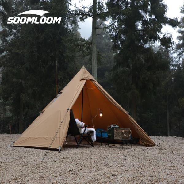 Soomloom 8 면 피라미드 텐트, 난연성 캠핑 텐트, 방수 캠핑 텐트, 야외 하이킹 여행 텐트, 타프, 굴뚝 구멍 : 카벡스