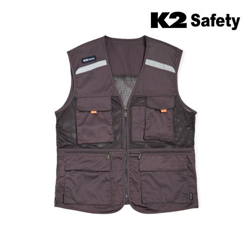 K2 세이프티 조끼 베스트 21VE-612R 봄 여름 단체 메쉬 망사 현장 작업 조끼 : 더안전샵