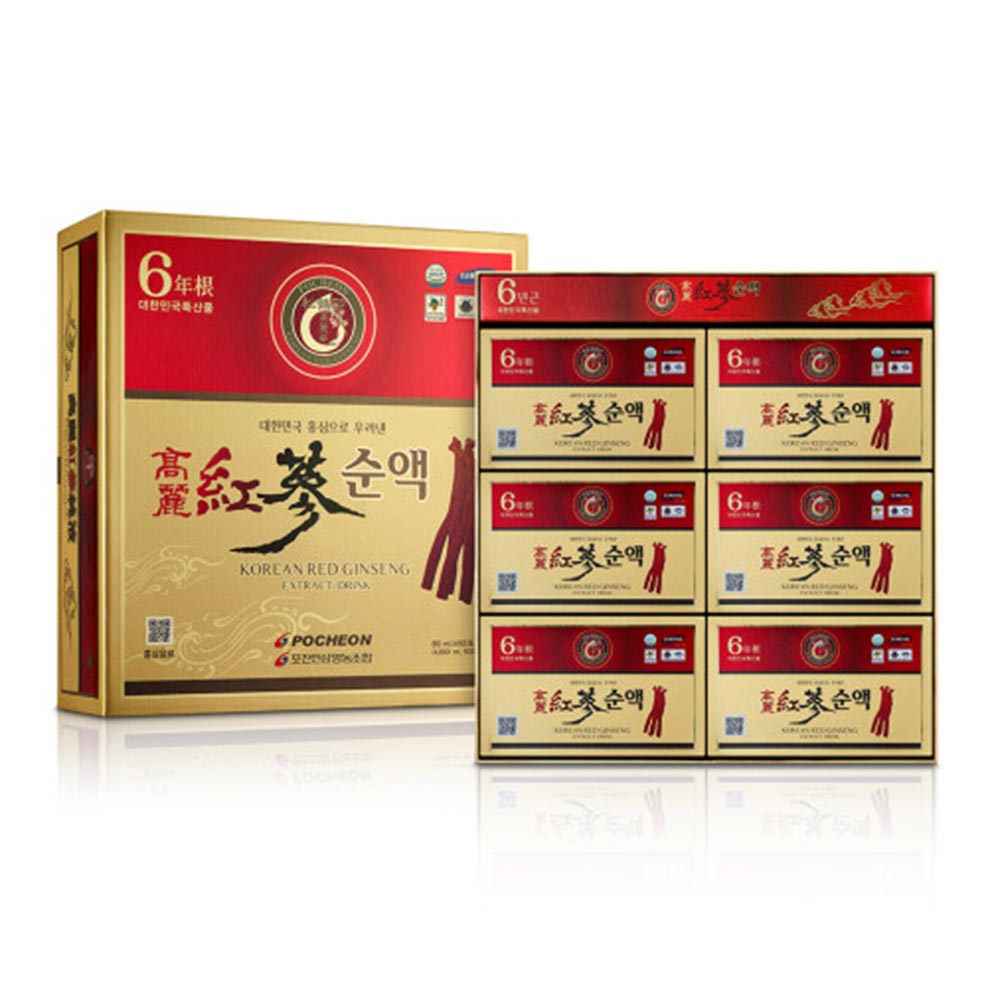 포천인삼 고려 홍삼 순액 80ml x 60포 국내산 6년근 홍삼 : 포천인삼영농조합