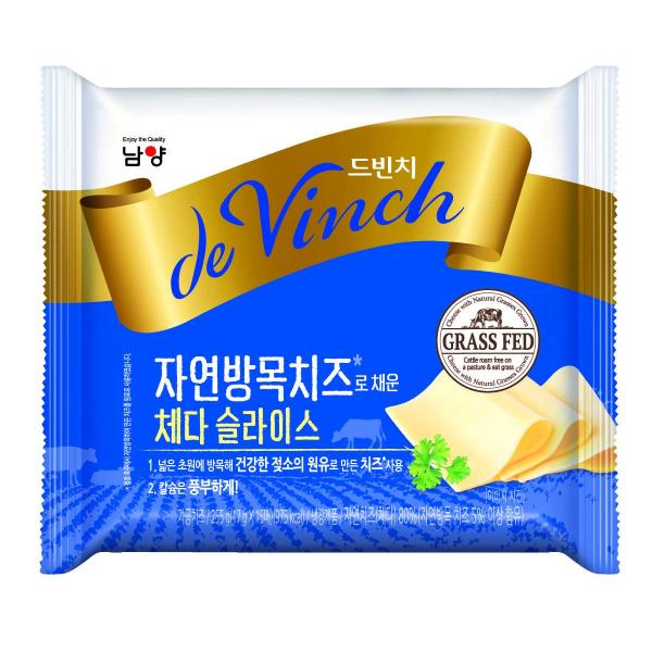 드빈치 체다슬라이스 치즈 남양유업 255g(17g x 15매) 냉장 : 식재온