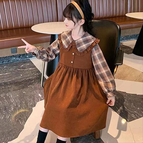 브라운체크 원피스 : 주식회사 헬로샵