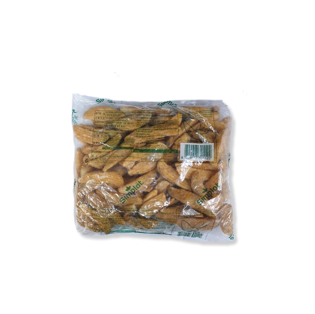 심플로트 양념반달감자 8컷 크런치웨지 2kg 냉동포장기본 당일발송 : 한솔종합식품