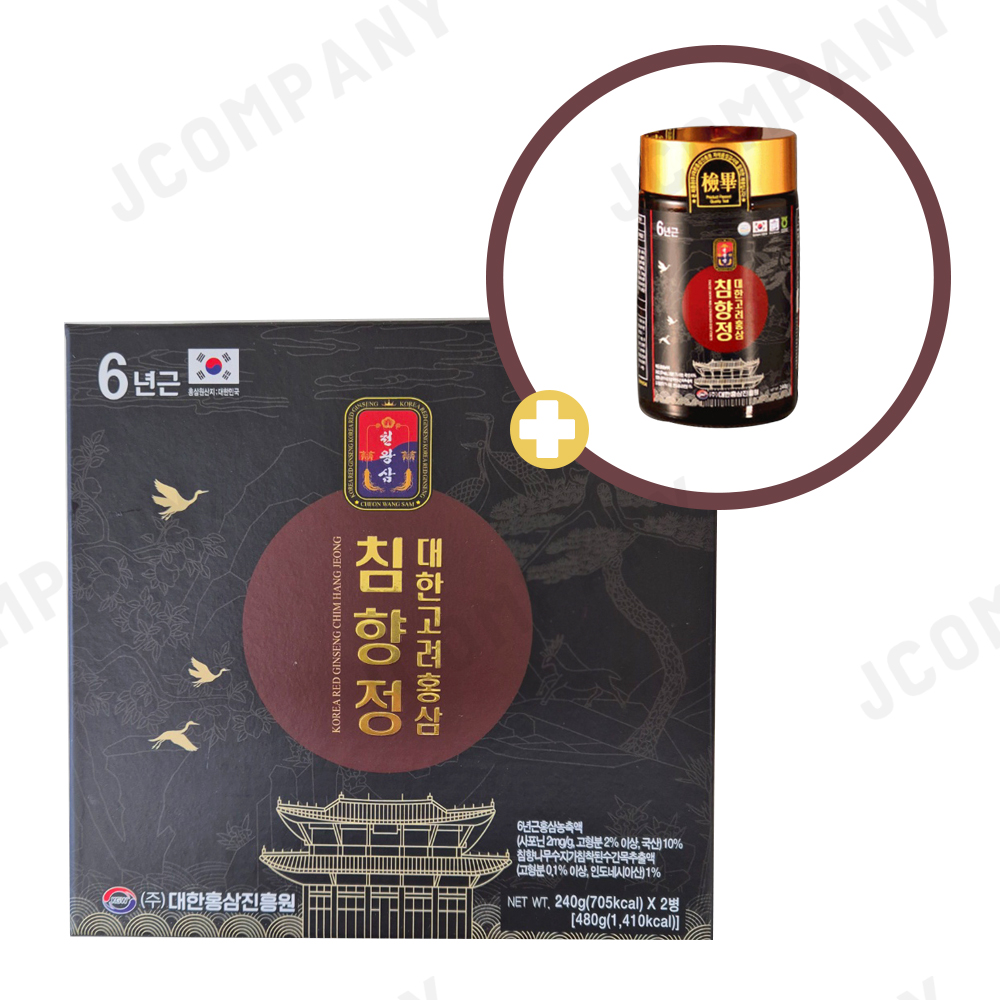 1병 더 대한홍삼진흥원 천왕삼 고려 6년근 홍삼 침향정 240g x 2병 : 하루저녁