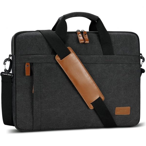 ESTARER Laptop Bag 17.3 Inch Case for Men Waterresistant Canvas Computer Fits Hp/Lenovo 17-17.3 Inch : 시크픽13