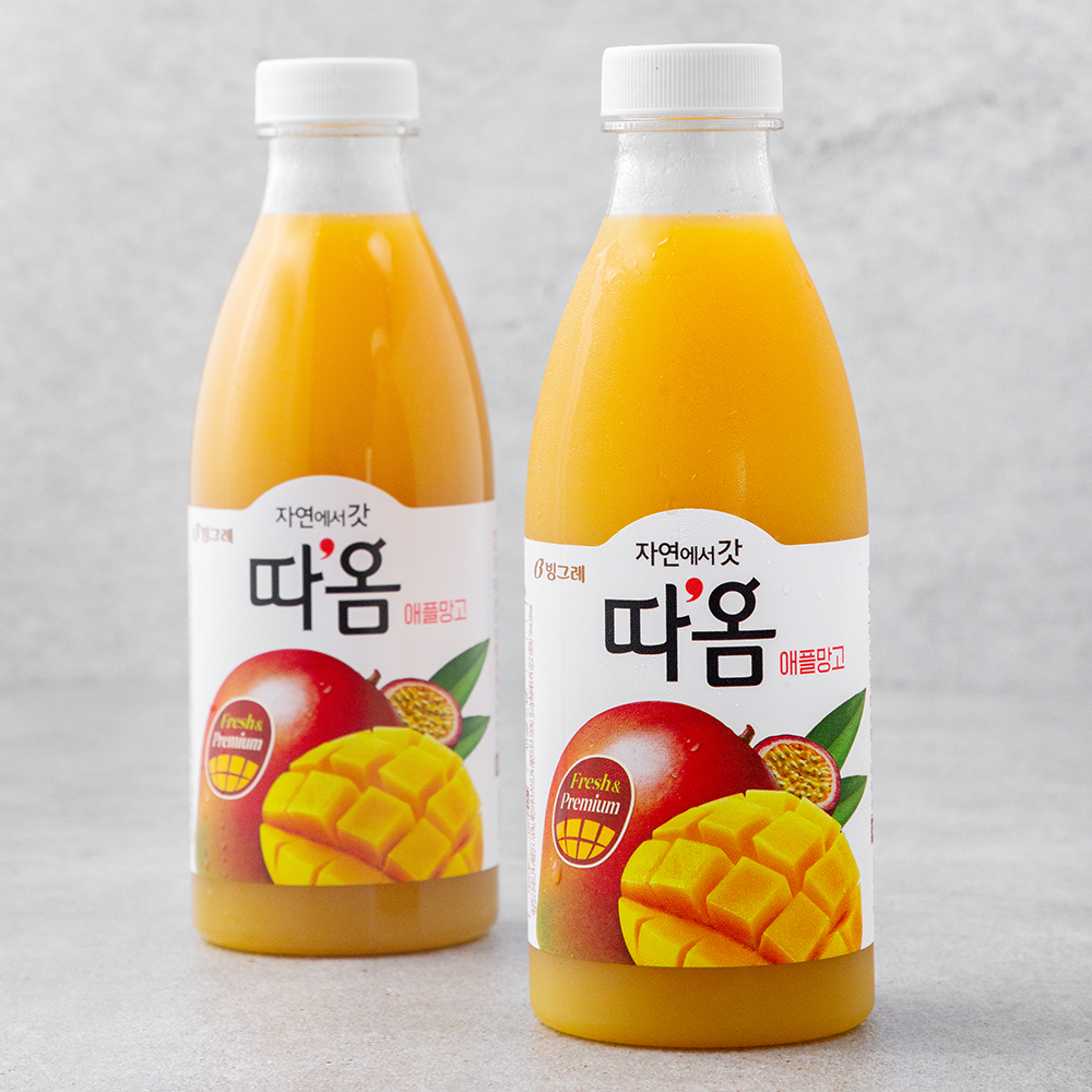 자연에서 갓 따옴 애플 망고 730ml (6개) 프리미엄 과일 냉장 주스 과즙 대량 구매 : 아슈테