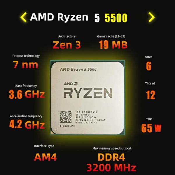 AMD Ryzen 5 5500 CPU, MSI B450M-A PRO MAX II DDR4-3466 +(OC) M.2 USB Gen1 소켓 마더보드 키트, 쿨러 없음, 신제품 : 케이세븐홀딩스