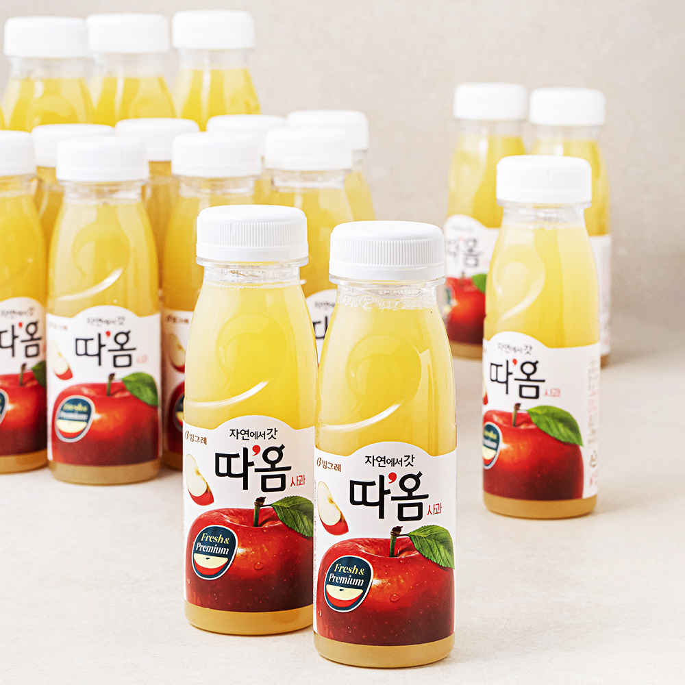 자연에서 갓 따옴 사과 235ml (20개) 프리미엄 과일 냉장 주스 과즙 대량 구매 : 아슈테