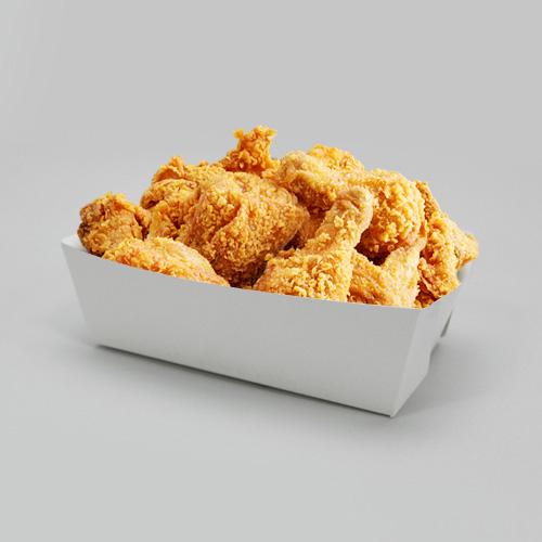 배달 닭강정 치킨 포장 박스 속지 종이트레이 치킨속지 소 백색 100개 : J-팩토리