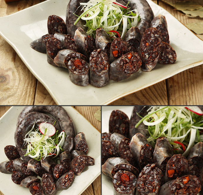 장충동왕족발 고기순대 깔끔순대 선지 피순대 먹기편한 1kg 1팩 : 온맘몰