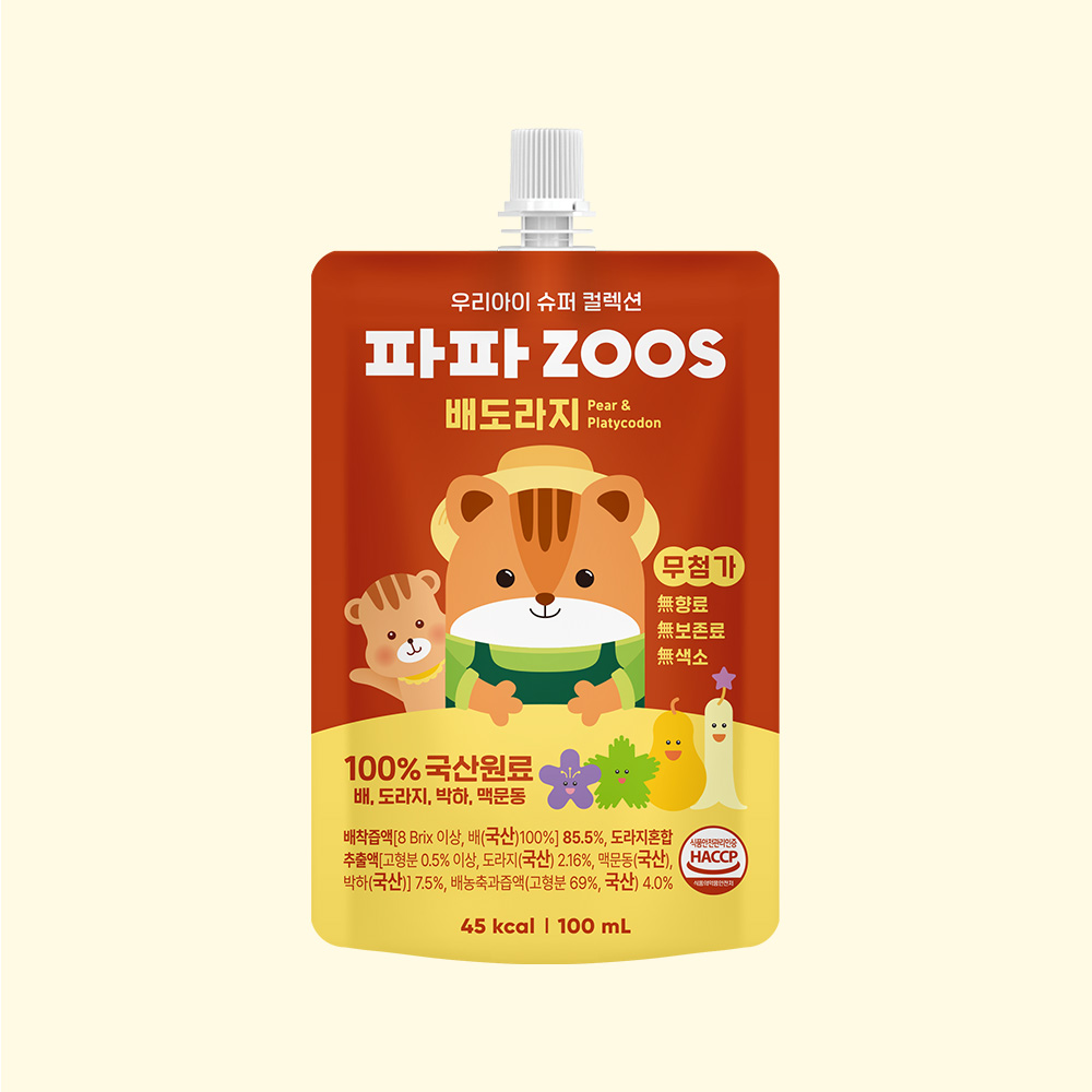 파파아이 아기 배 도라지 즙 어린이 주스 파파주스 100ml 10팩 : 프레쉬벨