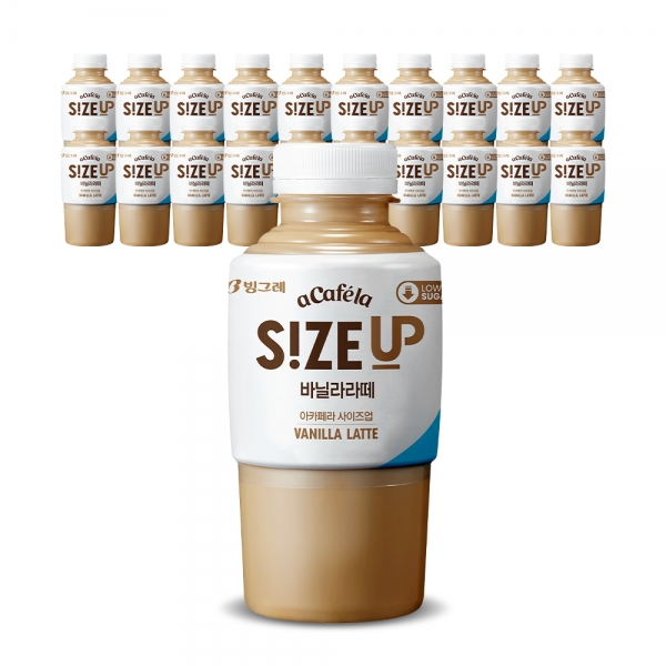 빙그레 아카페라 사이즈업 바닐라 라떼 350ml (20개) 로우슈거 커피 대량 구매 : 아슈테