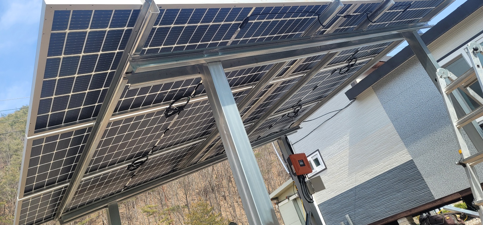 3kw 청송군 전원주택 지상형 태양전지 집열판 태양광발전 전국설치 : 홈에너지