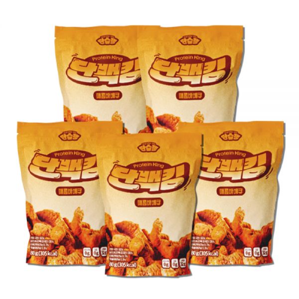 단슐랭 단백킹, 매콤바베큐, 80g, 5개 : 세계로상회