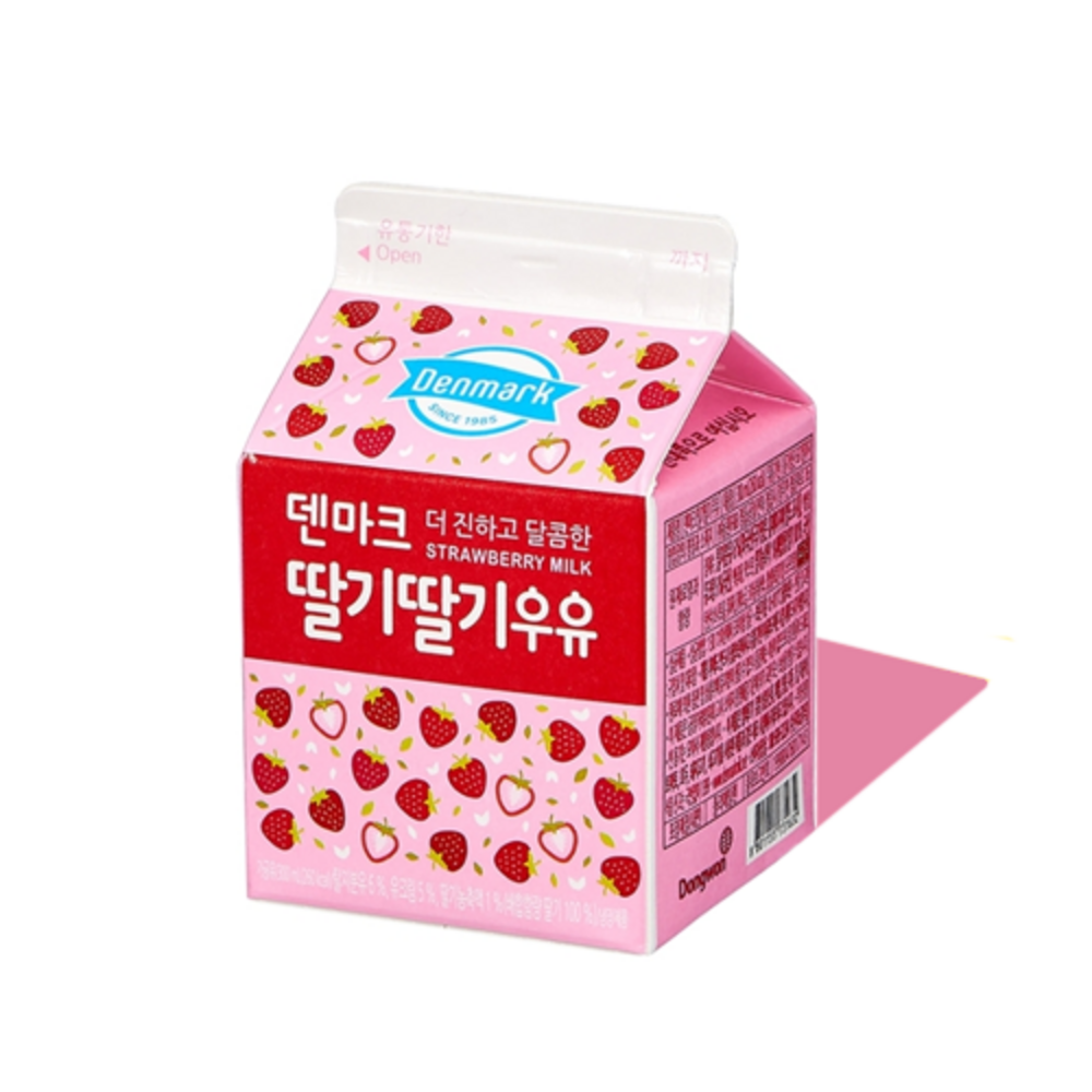 덴마크 딸기딸기 우유 300ml x 15개, 300ml, 15개 : 땡삼마켓
