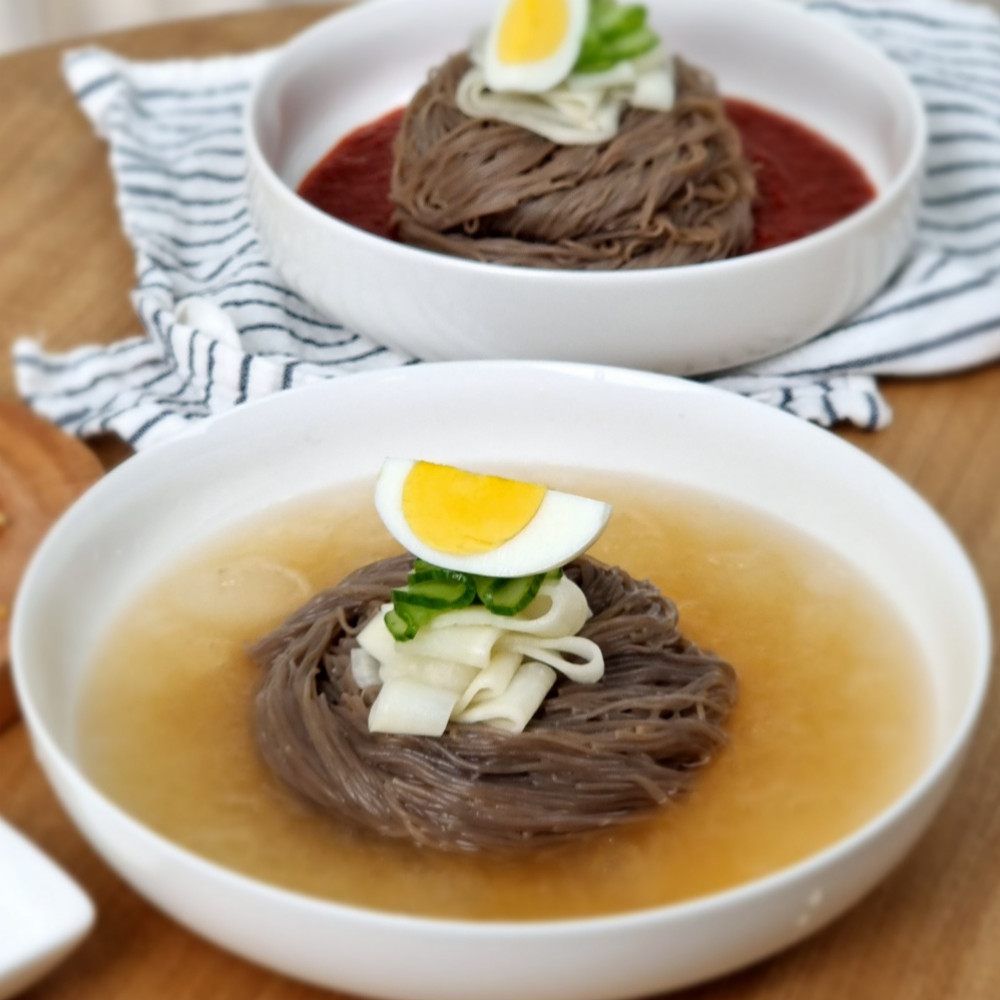 해아래 메밀냉면 함흥 칡 10인분세트 물 비빔 냉동 냉면사리 양념장 육수 무료배송 : 해아래밥상