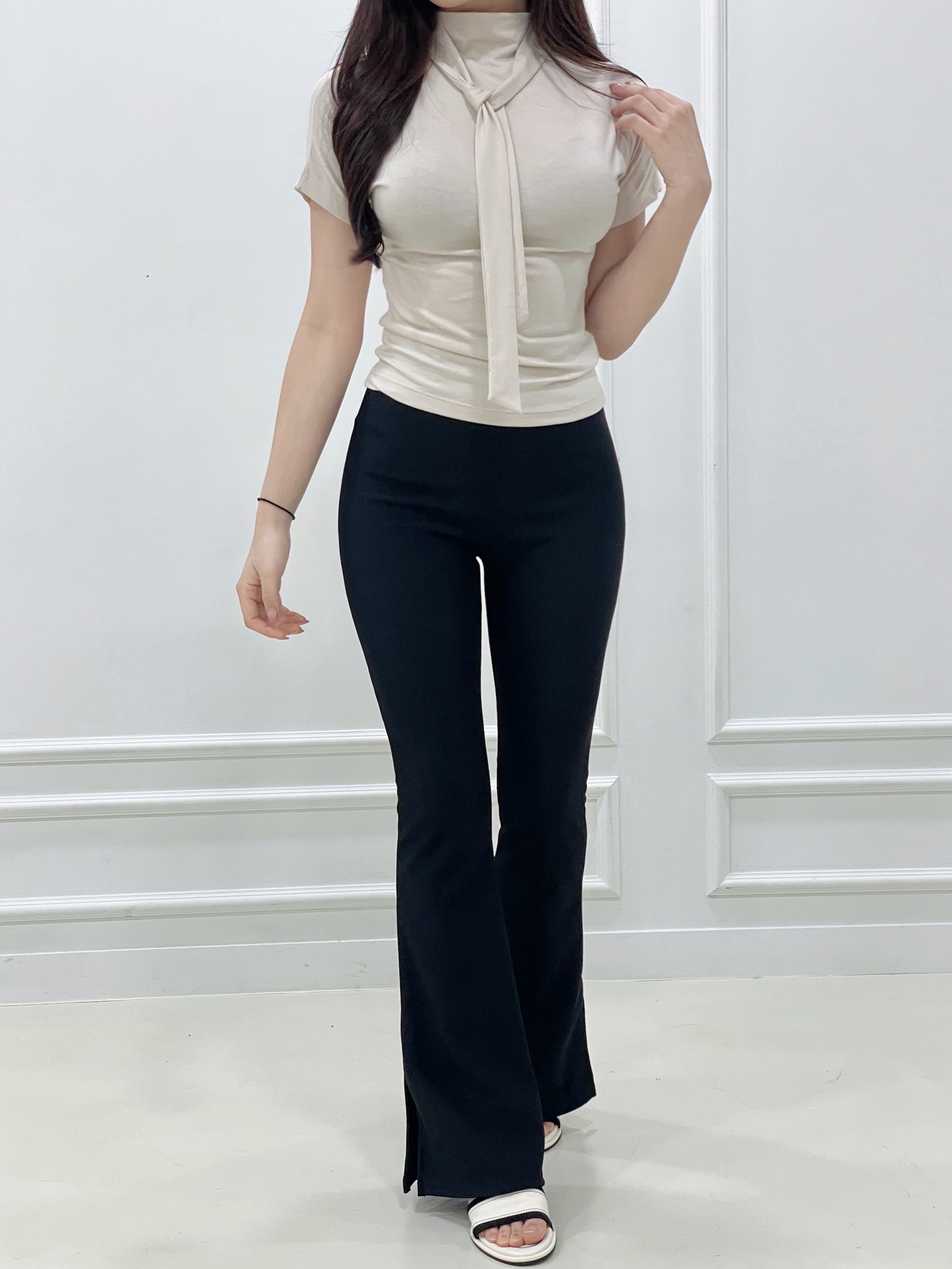 하이웨스트 스판 쫀득 옆지퍼 팬츠 봄 여름 : 라르멜