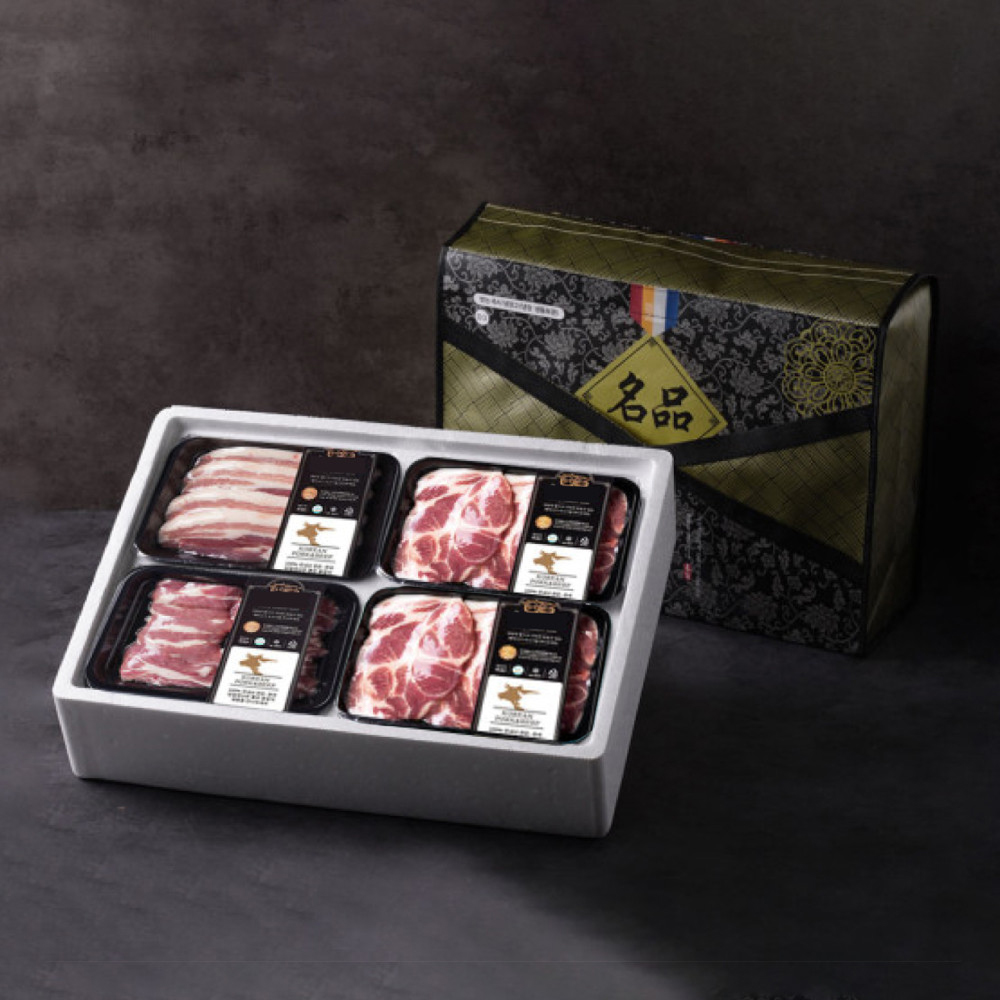 한돈 선물세트 기획 삼겹살 목살 가브리살 구이용 보성녹돈1.6kg 세자매정육점 : 세자매정육점