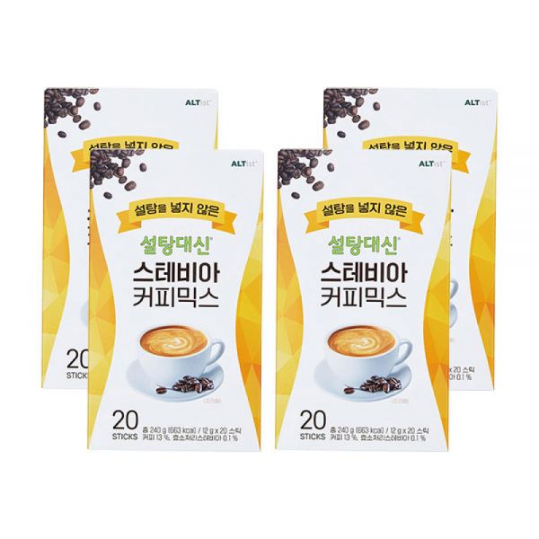 알티스트 설탕대신 스테비아 커피믹스, 20입, 4개 80T : 세계로상회