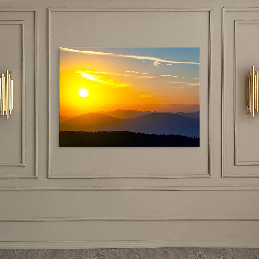 풍수 일출 황금빛 태양 그림 금전운 성공운 행운 [1 금전운 일출 / 캔버스액자 3호] : 더 아트컴퍼니
