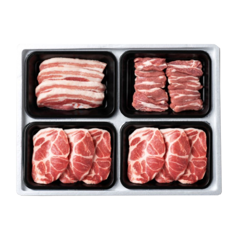 한돈 선물세트 기획 삼겹살 목살 가브리살 구이용 보성녹돈1.6kg 세자매정육점 : 세자매정육점