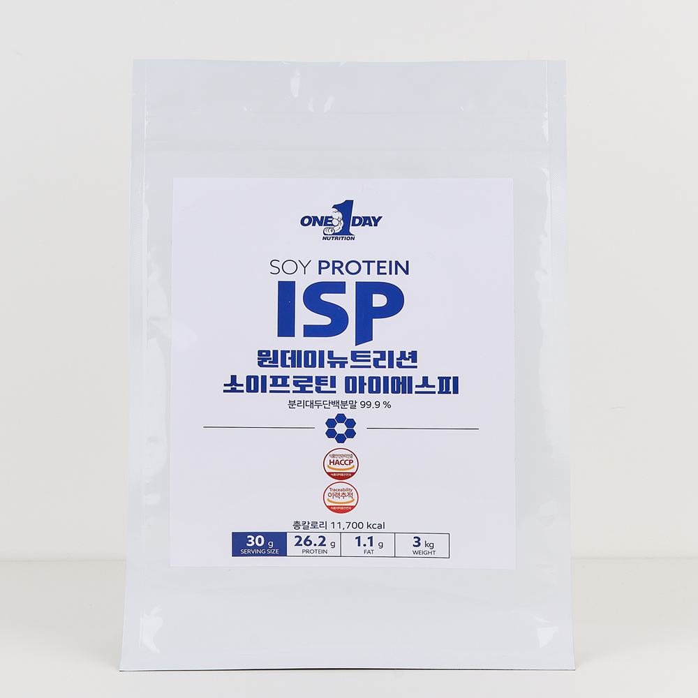 마이백 ISP 콩 식물성단백질 파우더 쉐이크 분리대두 소이프로틴 3kg 팩 무맛 : 원데이뉴트리션
