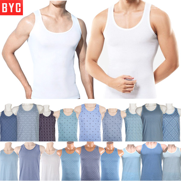 BYC 남성 런닝 5매 기능성 메리야스 남자 세트 면 메리아스 나시 민소매 반팔 런닝 셔츠 : 란제리하우스