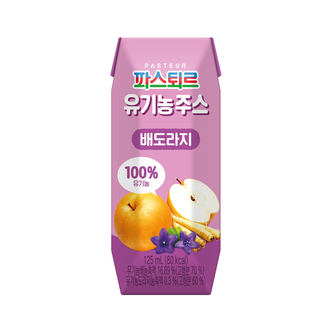 [본사직영] 파스퇴르 유기농주스 배도라지 125ml, 24개 : 롯데웰푸드