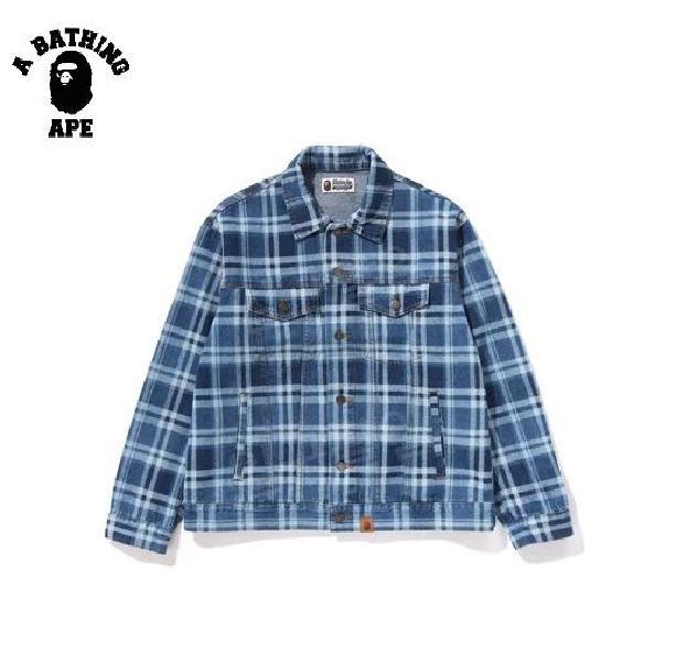 어베이싱에이프 정품 / 베이프 체크 여성 데님 자켓 BAPE CHECK DENIM JACKET : SHOP 일구팔일