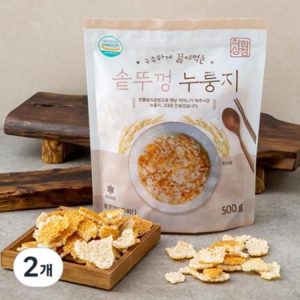 착한상점 구수하게 끓여먹는 솥뚜껑 누룽지 500g x 2개 : 세계로상회