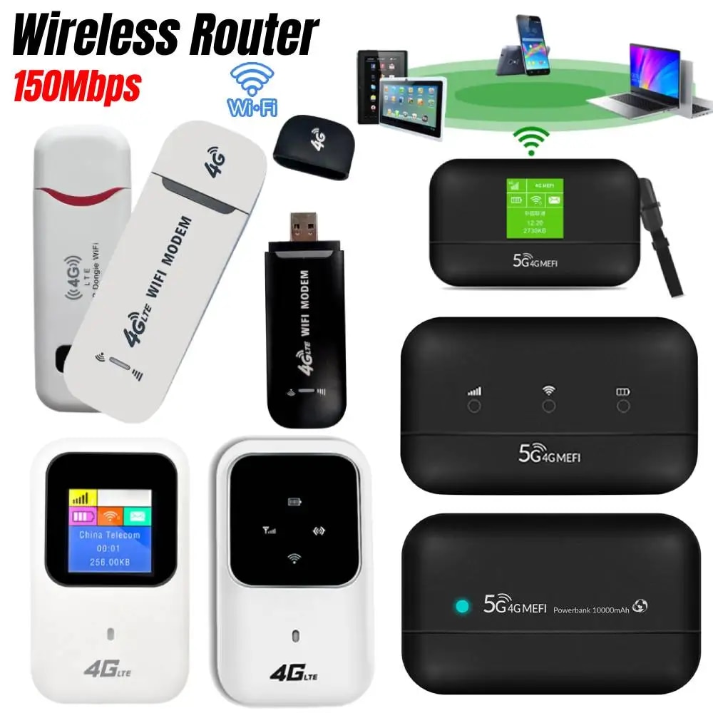 모바일 와이파이 라우터 SIM 카드 포함 차량용 코티지 무선 핫스팟 무제한 인터넷 4G 5G LTE 150Mbps : 바오직구몰